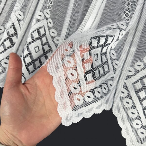 Vitrážová žakárová záclona biela 40,60 cm 1524 Ervi metráž