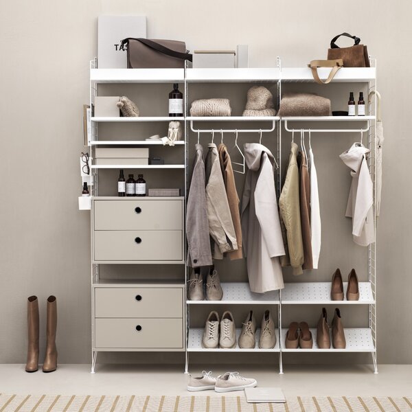 Nízka kovová polica Metal Shelf Low 78 x 30, White – String