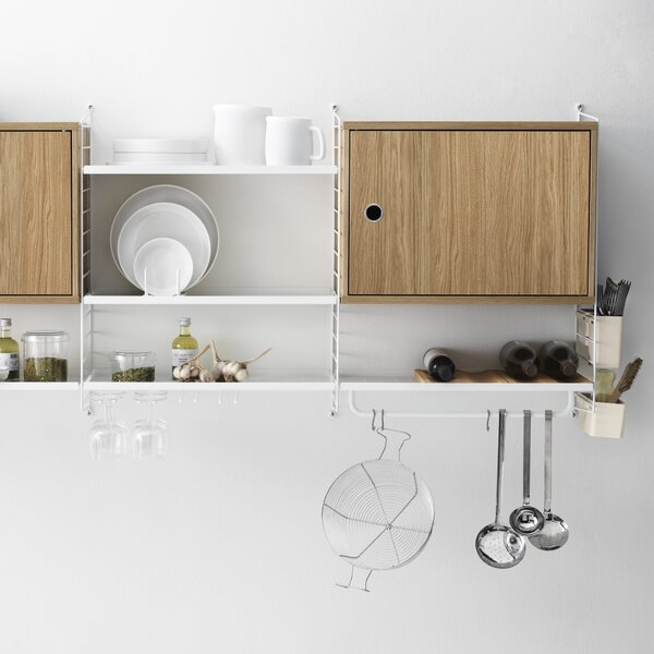 Nízka kovová polica Metal Shelf Low 78 x 30, White – String