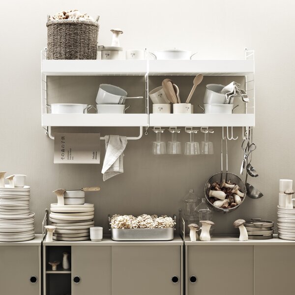 Nízka kovová polica Metal Shelf Low 78 x 30, White – String