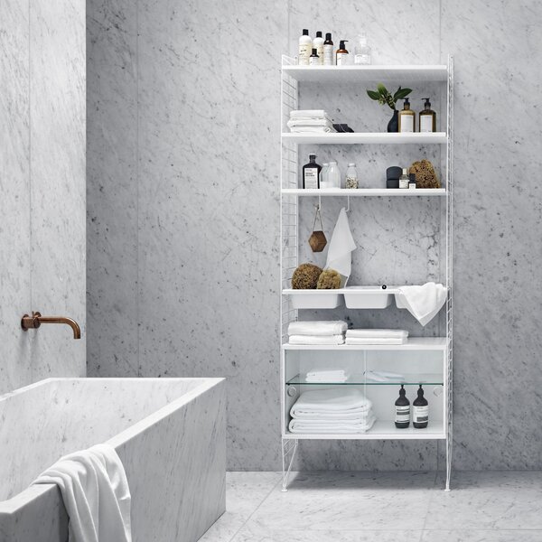 Nízka kovová polica Metal Shelf Low 78 x 30, White – String