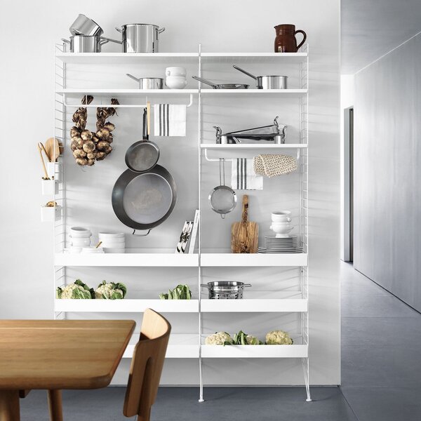Nízka kovová polica Metal Shelf Low 78 x 30, White – String