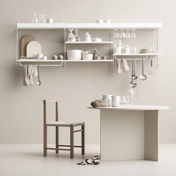 Nízka kovová polica Metal Shelf Low 78 x 30, White – String