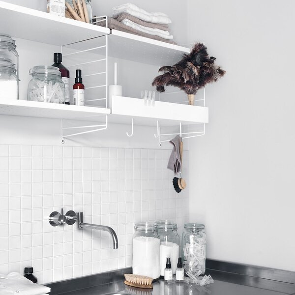 Nízka kovová polica Metal Shelf Low 78 x 30, White – String
