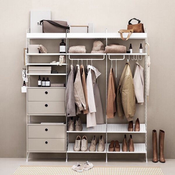 Nízka kovová polica Metal Shelf Low 78 x 30, White – String