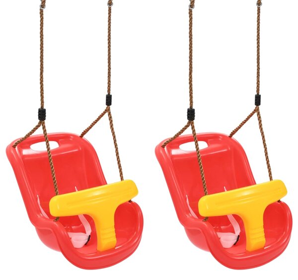 Detské hojdačky s bezpečnostným pásom 2 ks PP červené