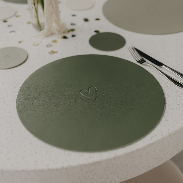 Obojstranné prestieranie Heart Green Ø 35 cm