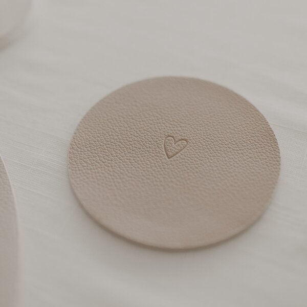 Obojstranné podtácky Heart Creme – sada 2 ks