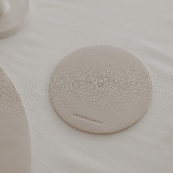 Obojstranné podtácky Heart Creme – sada 2 ks