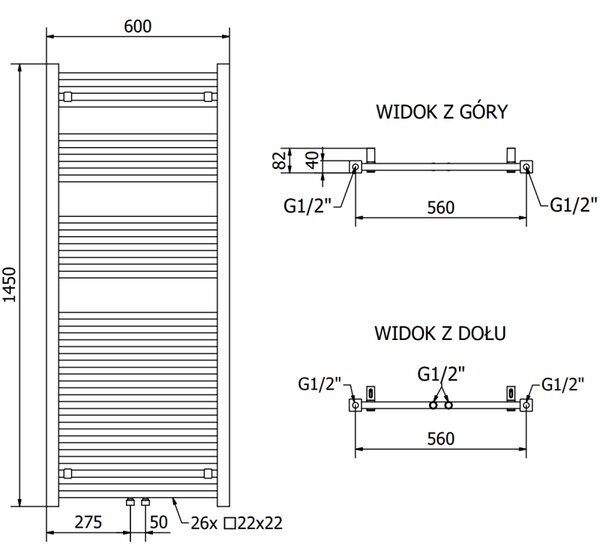 Mexen Pluton vykurovacie teleso 1450 x 600 mm, 826 W, biela, W106-1450-600-00-20