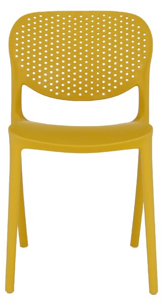 KONDELA Stohovateľná stolička, žltá, FEDRA NEW