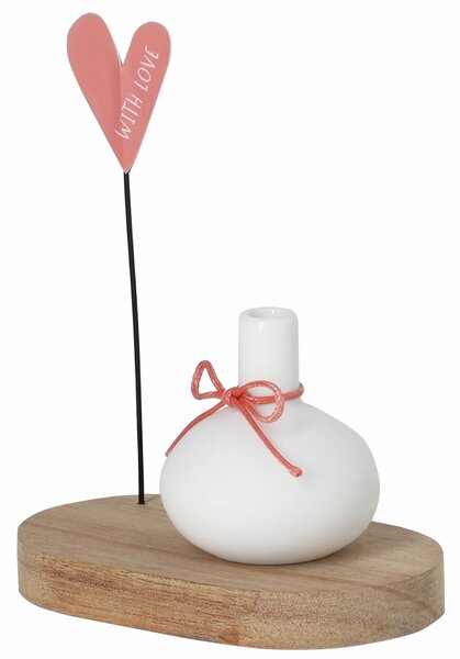 Porcelánová vázička s podtáckom With Love