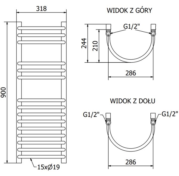 Mexen Eros, vykurovacie teleso 900 x 318 mm, 315 W, čierna, W112-0900-318-00-70