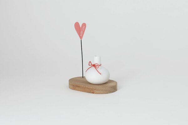 Porcelánová vázička s podtáckom With Love