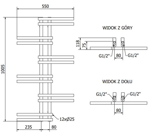 Mexen Jari vykurovacie teleso 1005 x 550 mm, 339 W, biela, W115-1005-550-00-20