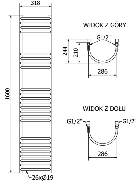 Mexen Eros, vykurovacie teleso 1600 x 318 mm, 549 W, biela, W112-1600-318-00-20
