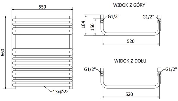 Mexen Apollo, vykurovacie teleso 660 x 550 mm, 384 W, biela, W117-0660-550-00-20