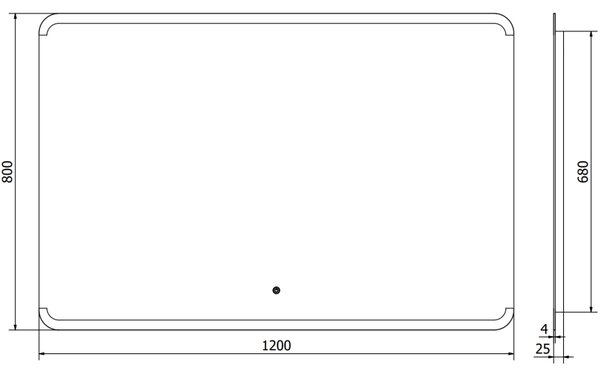 Mexen Nida, LED kúpeľňové zrkadlo s podsvietením 120x80 cm, 6000K, ochrana proti zahmlievaniu, 9806-120-080-611-00