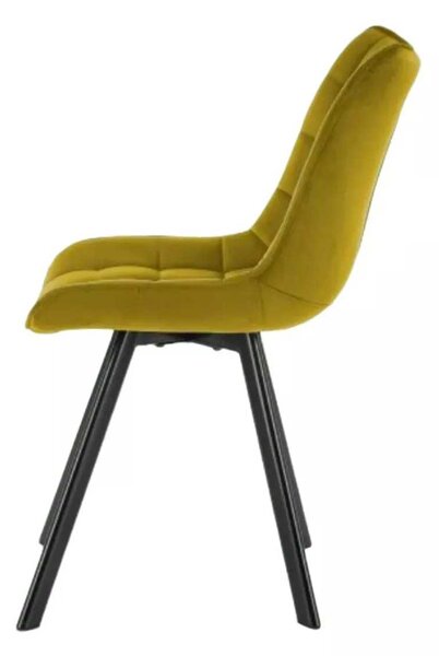 LuxuryForm DESIGN Jedálenská stolička ORLEN VELUR - žltá