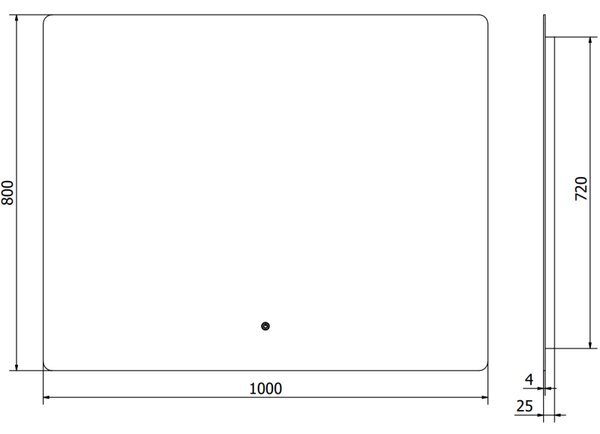 Mexen Sun, LED kúpeľňové zrkadlo s podsvietením 100x80 cm, 6000K, ochrana proti zahmlievaniu, 9807-100-080-611-00