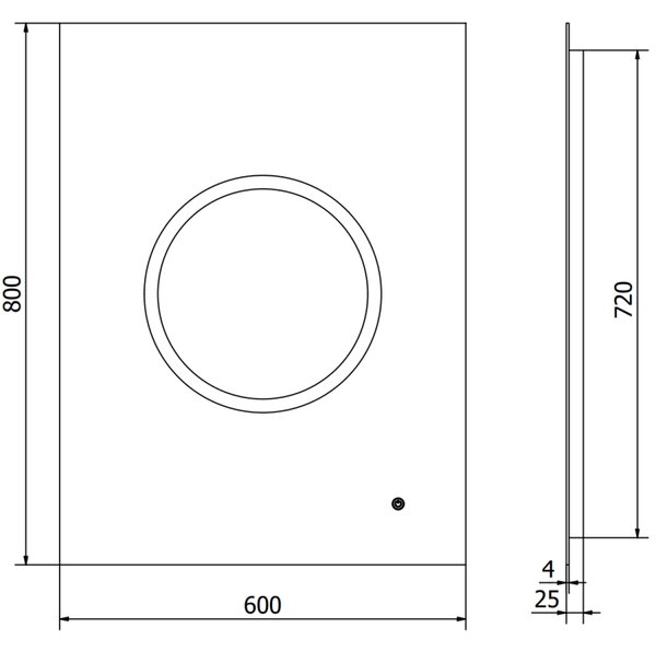 Mexen Koga, LED kúpeľňové zrkadlo s podsvietením 60 x 80 cm, 6000K, ochrana proti zahmlievaniu, 9821-060-080-611-00