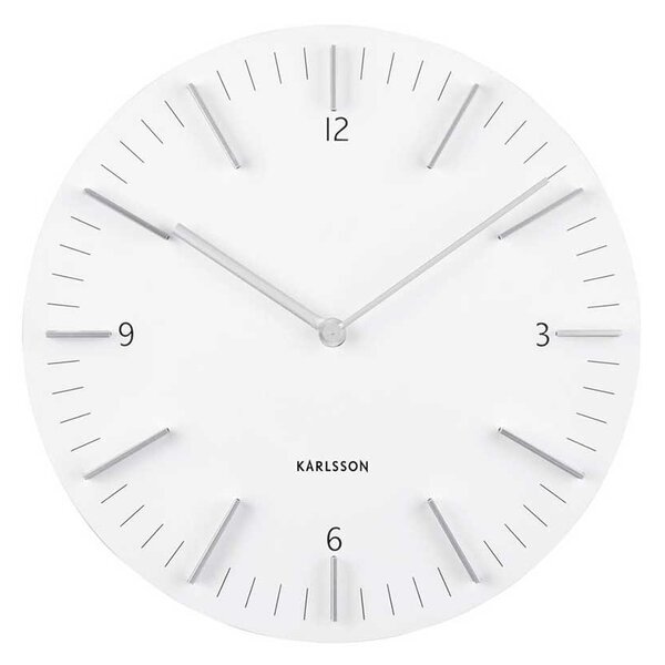 KARLSSON Nástenné hodiny Detailed – biele 30 x 30 cm
