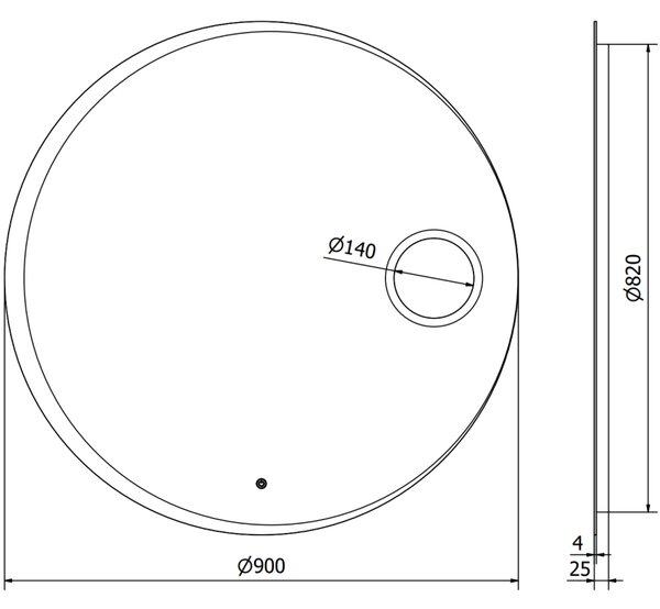 Mexen Ella, LED kúpeľňové zrkadlo s podsvietením a kozmetickým zrkadielkom 90x90 cm, 6000K, ochrana proti zahmlievaniu, 9811-090-090-611-00