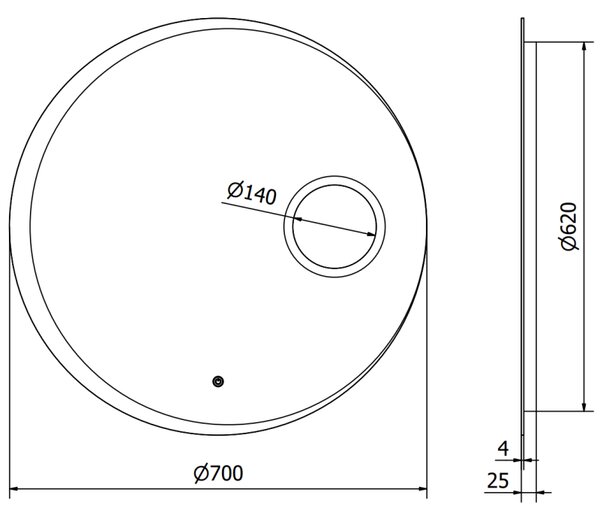 Mexen Ella, LED kúpeľňové zrkadlo s podsvietením a kozmetickým zrkadielkom 70x70 cm, 6000K, ochrana proti zahmlievaniu, 9811-070-070-611-00