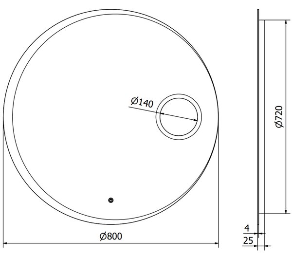 Mexen Ella, LED kúpeľňové zrkadlo s podsvietením a kozmetickým zrkadielkom 80x80 cm, 6000K, ochrana proti zahmlievaniu, 9811-080-080-611-00