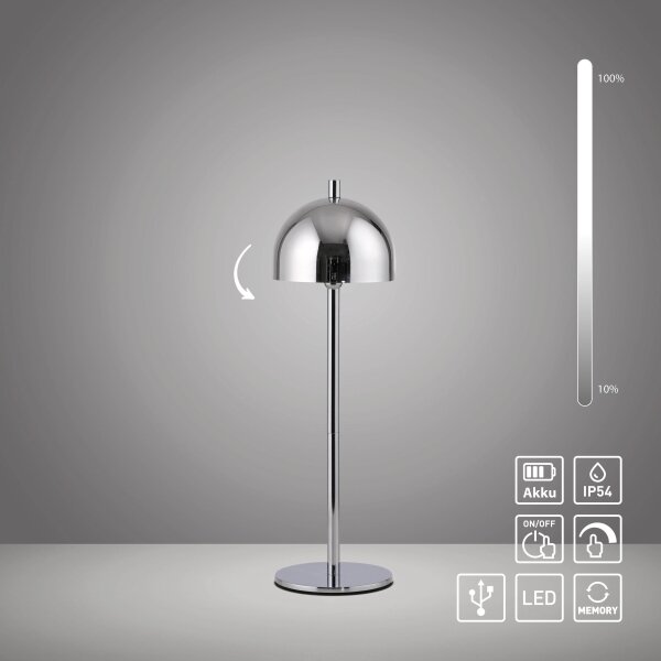 Schöner Wohnen 19244-17 - LED stmievateľná stolová lampa BELLIS LED/2,5W/5V IP54 chróm