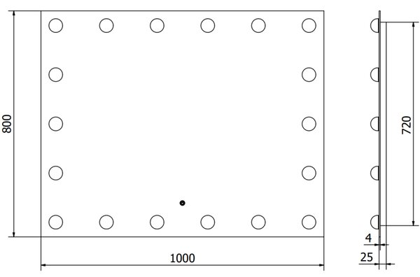 Mexen Dona, LED kúpeľňové zrkadlo s podsvietením 100 x 80 cm, 6000K, ochrana proti zahmlievaniu, 9818-100-080-611-00