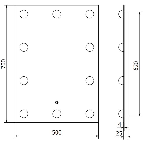 Mexen Dona kúpeľňové zrkadlo podsvietené 50 x 70 cm, LED 6000K, proti zahmlievaniu - 9818-050-070-611-00