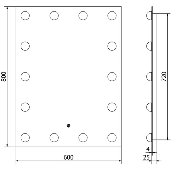 Mexen Dona podsvietené kúpeľňové zrkadlo 60 x 80 cm, LED 6000K, proti zahmlievaniu - 9818-060-080-611-00