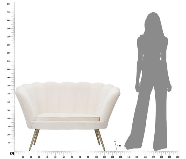 Dizajnová pohovka Nahimana 130 cm biela / zlatá