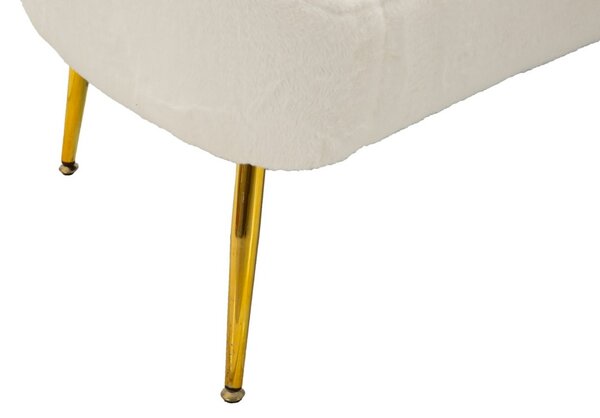 Dizajnová pohovka Caerwyn 137 cm biela / zlatá