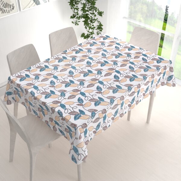 Biante Dekoračný obdĺžnikový obrus PML-035 Modro-žlté listy 80x120 cm