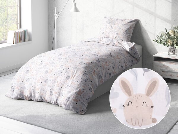 Biante Detské bavlnené posteľné obliečky Sandra SA-197 Spiace zvieratká Jednolôžko 140x200 a 70x90 cm