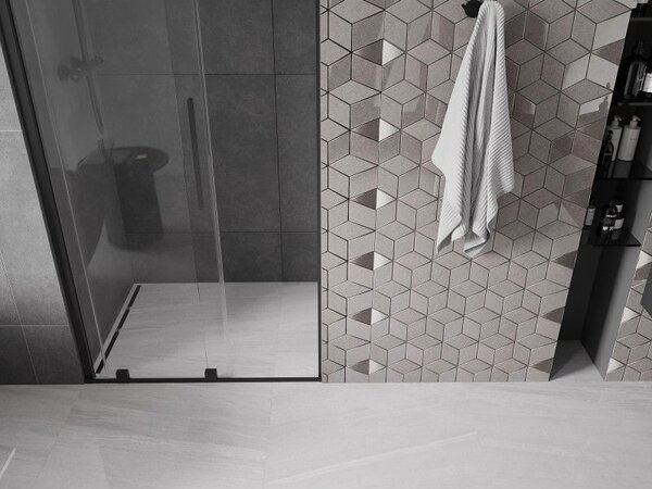 Mexen Velar posuvné sprchové dvere 120 cm, transparentné, čierne - 871-120-000-01-70