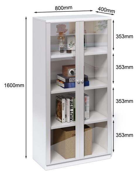 Kancelárska knižnica Houseland Prime Core 01 80 cm biela
