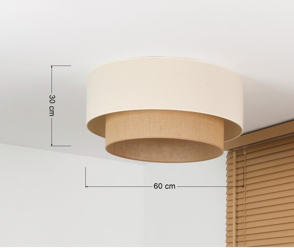 Duolla - Stropné svietidlo BOHO 3xE27/15W/230V pr. 60 cm krémová/béžová
