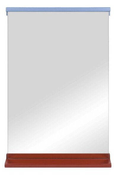 Nástenné zrkadlo s poličkou s dreveným rámom 50x75 cm Lun – noo.ma