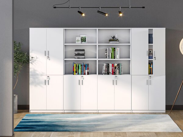 Vysoká kancelárska skriňa Houseland Prime Neo 01 80 cm biela