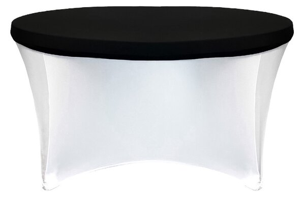 TENTino Elastická čiapka na okrúhly stôl 122 cm Farba obrusu: ČIERNA / BLACK
