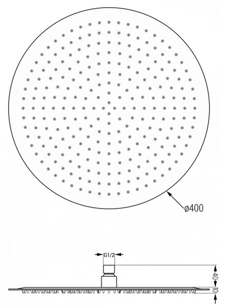 Mexen Slim dažďová sprcha 40 cm, chróm - 79240-00