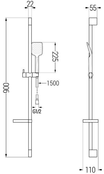 Mexen sprchový set DS62, chróm, 785624583-00