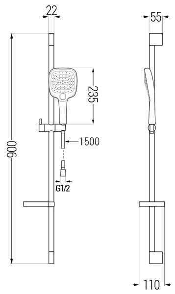 Mexen sprchový set DS17, chróm, 785174583-00