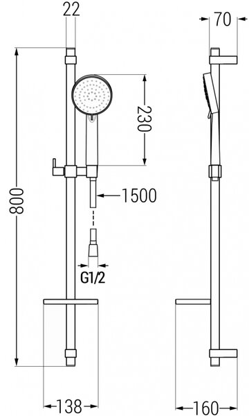 Mexen sprchový set DQ75, chróm/biela, 785754581-02