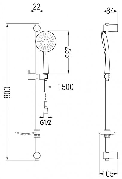 Mexen sprchový set DF67, chróm/biela, 785674582-00