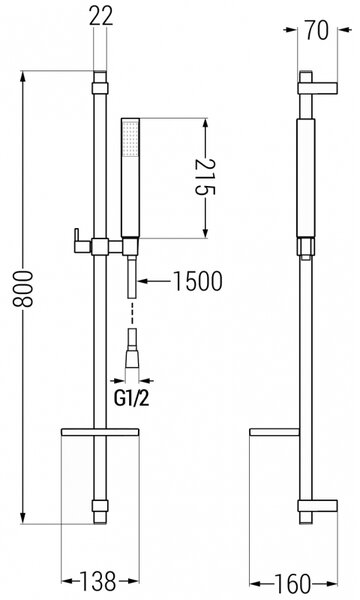 Mexen sprchový set DQ77, chróm, 785774581-00