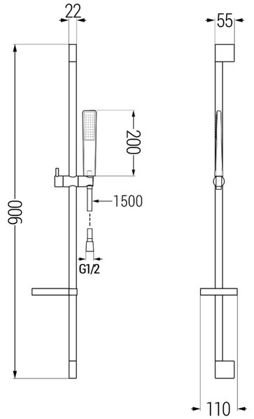 Mexen sprchový set DS72, chróm, 785724583-00